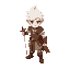 warrior boy, white hair, one handed weapon, sword