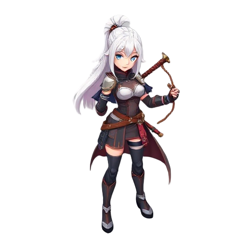warrior girl, white hair, one handed weapon, whip, latex clothes, dominatrix