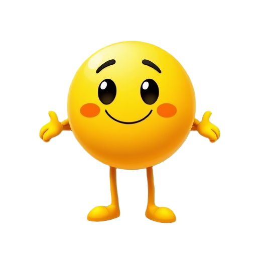 pixel yellow emoji ball he is have two leg and two arm