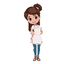 neapolitan and long haired young woman bakery girl