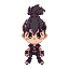 a rock star hero with a hair bun
