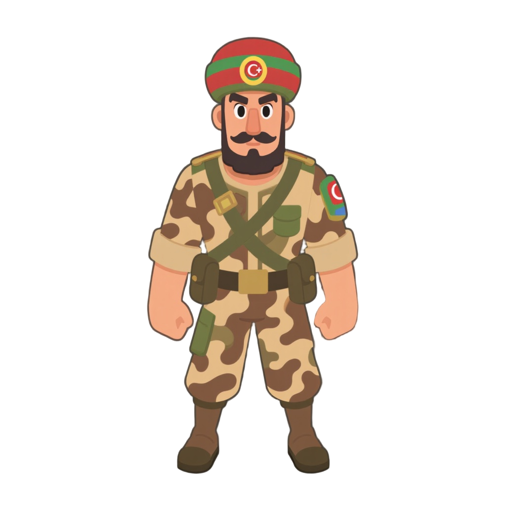 ottoman soldier in desert comoflouge hotline miami style