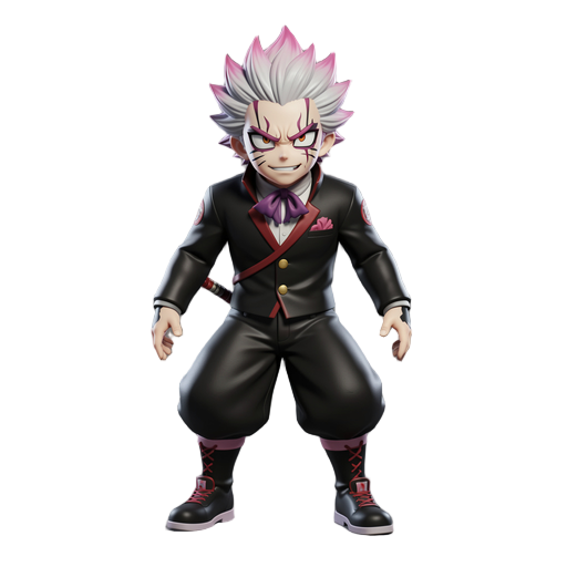 create a sukuna of jujutsu kaisen model with hight datails 