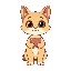 cat with heart on chest. very cute big head small body 