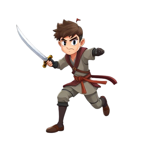 swords man is running