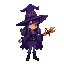 pixle art of a hot female witch