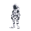 create a 4 frame walk animation for  a spaceman