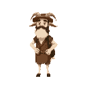 medieval  goat farmer  designed for a retro-style farm simulation game.