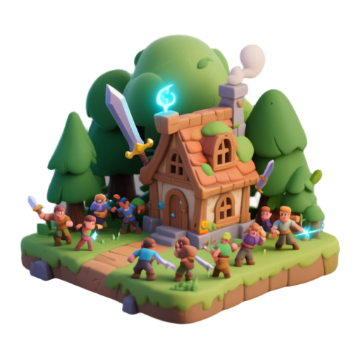 faz um jogo de aventura dentro do uma floresta que tem casa bem bonita tem espada arma magia e muito pessoas para atacar agente