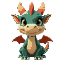 young dragon, colorful,
