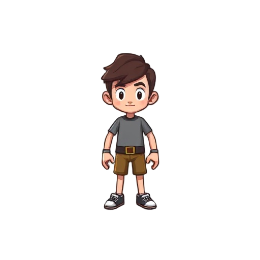 create a 2d animation sprite sheet of a cartoon-style pixel art character
