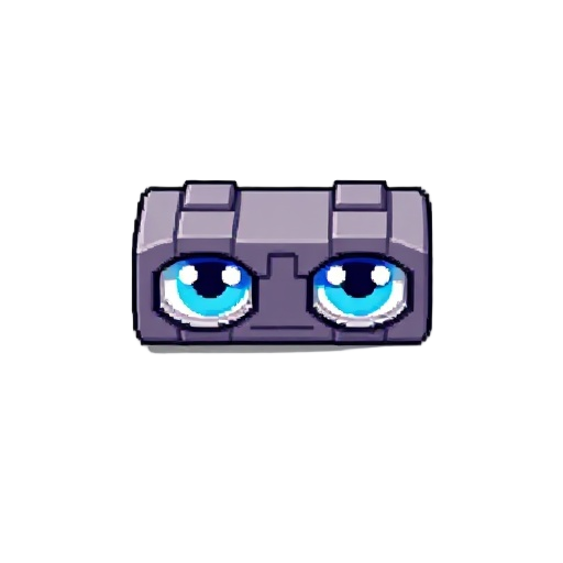 a pair of pixel blue eyes