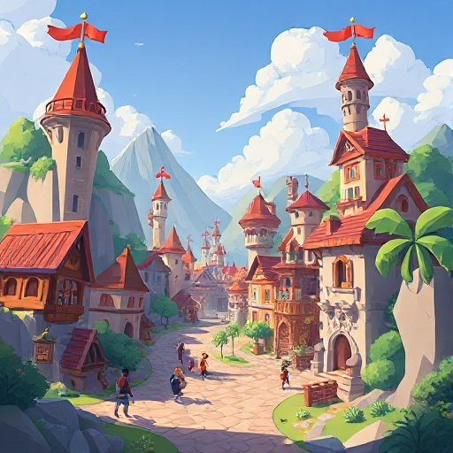 make a medival city  background