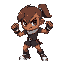 create a brown skin coloured school gril fighter
