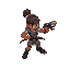 create a brown skin coloured school gril fighter