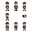 gostaria de um 8 frames de um personagem igual ao jogo true lies de snes andando para os lados