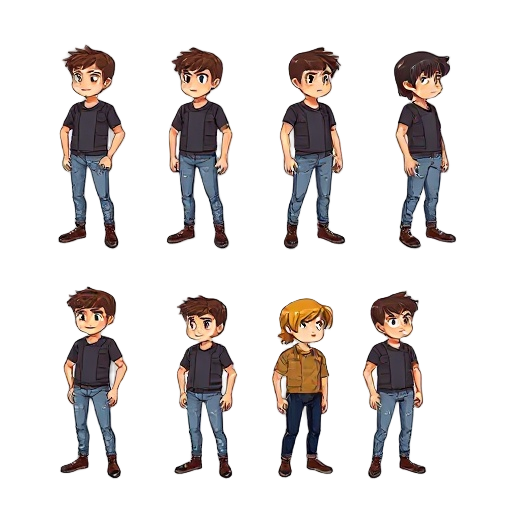 gostaria de um 8 frames de um personagem igual ao jogo true lies de snes andando para os lados