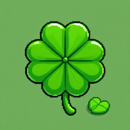 create a well-pixelated four-leaf clover