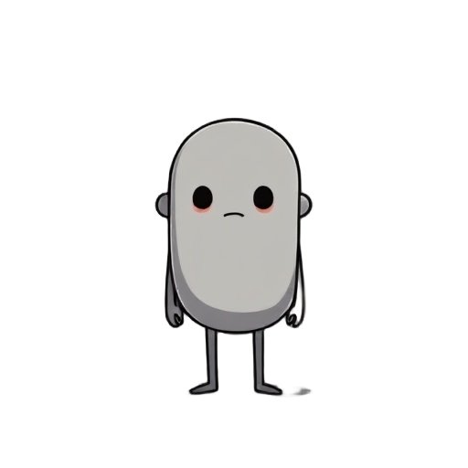 a fall guys style character with no physical features, genderless, blob-like