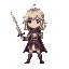 middle hair knight girl. with a sword in one hand