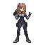 a ro character, a girl in sci-fi body suit, in combat stance