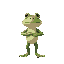humanoid frog standing confidently