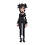 full body, black suit, fantasy girl, croptop