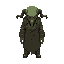 bird eye view of cthulhu clothed in a trench coat