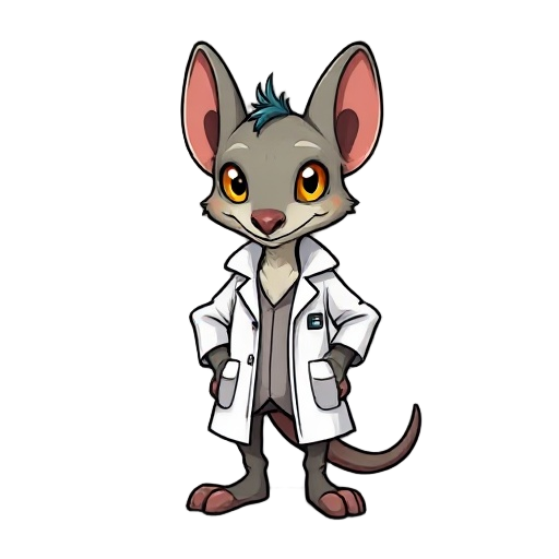 generate a kobold in a lab coat, stylized