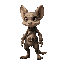 a kobold with belts around her body