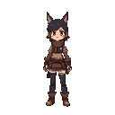 female gilbi art style, survival theme