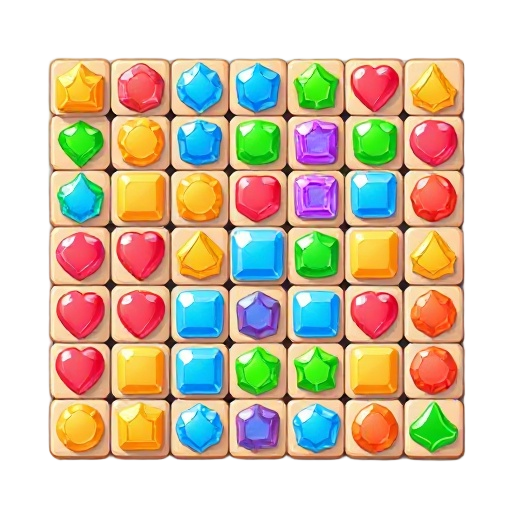 match-3 puzzle game tile, square , no gem, no pieces, bright cartoon 2d style, top-down view, mobile game asset, vibrant colors, clean simple background, style summer puzzle