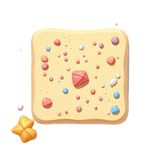 "2d square match-3 puzzle game tile, top-down view, bright summer theme. sandy texture tile with scattered tiny pebbles and sea shells. no gem or piece on it. vibrant cartoon colors, mobile puzzle ui 