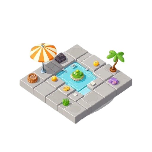 tile three match, style summer , puzzle
