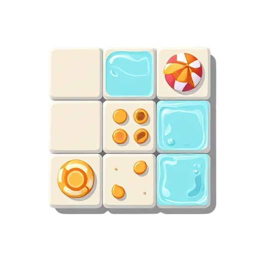 tile three match, style summer , puzzle