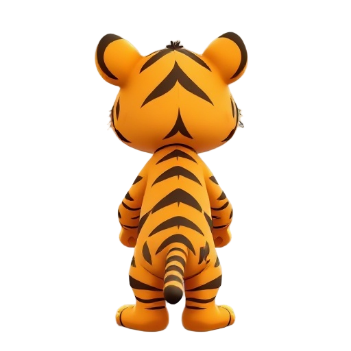 tiger cartoon character backside view
