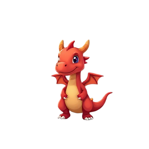 a cute small red dragon