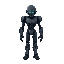 a cyborg, dark skin