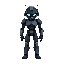 a cyborg, dark skin