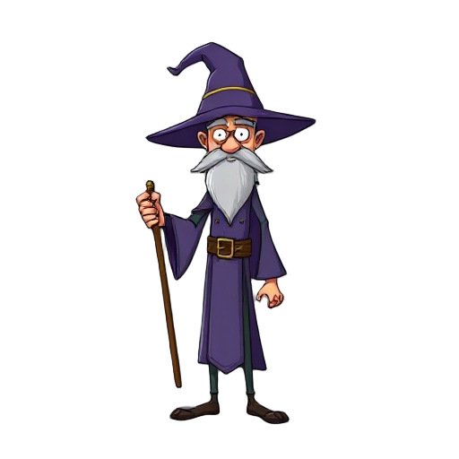 side scrolling, idle animation loop, tall skinny wizard
