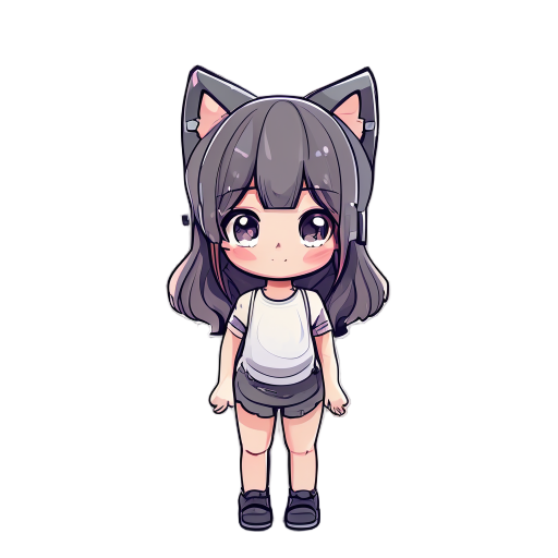 a cute girl with cat ears