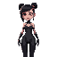 goth girl in skintight latex bodysuit