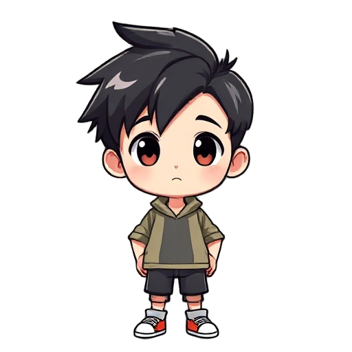 create a cute anime character boy image