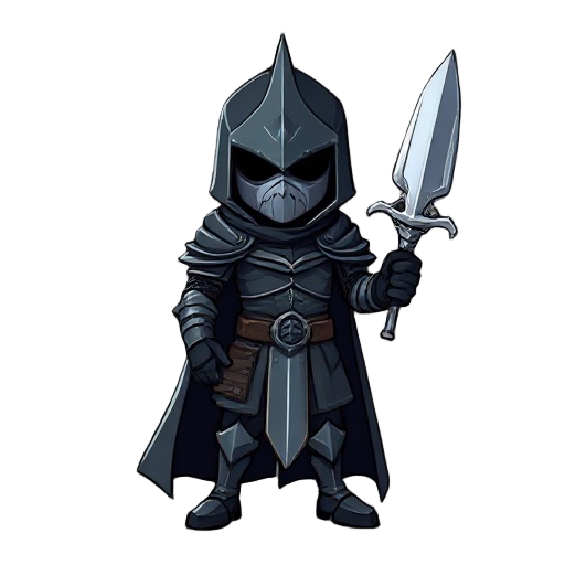 create knight main character  for dark fantesy game