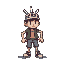 pixel art sprite de un personaje con estilo libertario, con un pequeño gorro de 'liberty cap', animación de correr y saltar, estilo retro