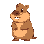 a cute chubby cartoon capybara 
