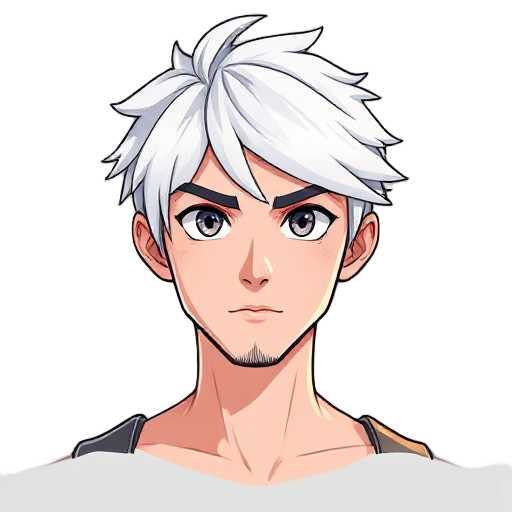 white haired male 