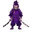 samurai with katana and purple them 