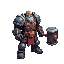 future warior with massive hammer 