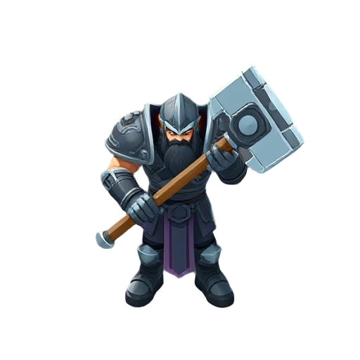 future warior with massive hammer 